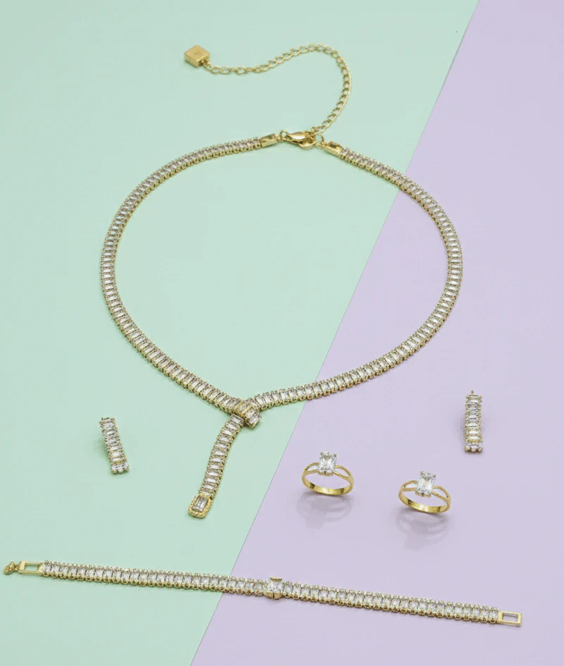 Baguette Lariat Jewelry Set - Image 2