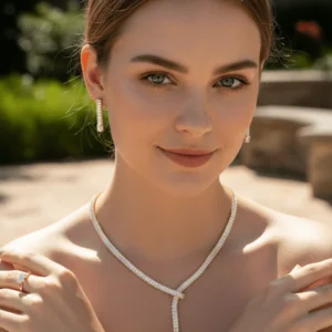 Baguette Lariat Jewelry Set