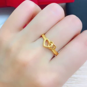 Gold Plated Retro Heart Ring